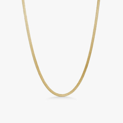 Flad Slangekæde 18K Guldbelagt 4mm