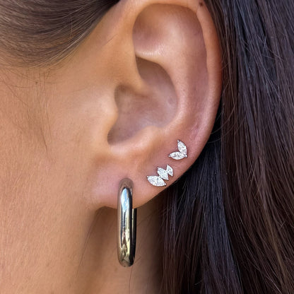 Ovale Hoops Sølvfarvet 20mm Stor