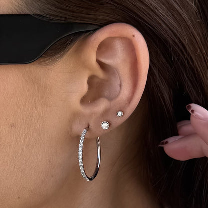 Classic Krystal Stud Øreringe Sølvfarvet 2mm/3mm