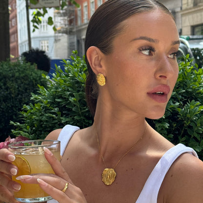 Wind Ovale Øreringe 18K Guldbelagt