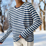 Gail | Striped Cotton Long Sleeve T-Shirt for Women