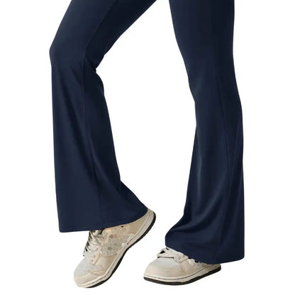 Adeline - Flared Yoga Jumpsuit with Deep V-Back