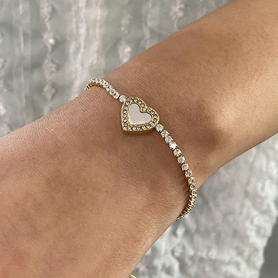 Rani Diamond Heart Tennisarmband