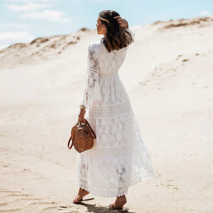Lilly | Women's Flowy Long Sleeve Boho Maxi Dress
