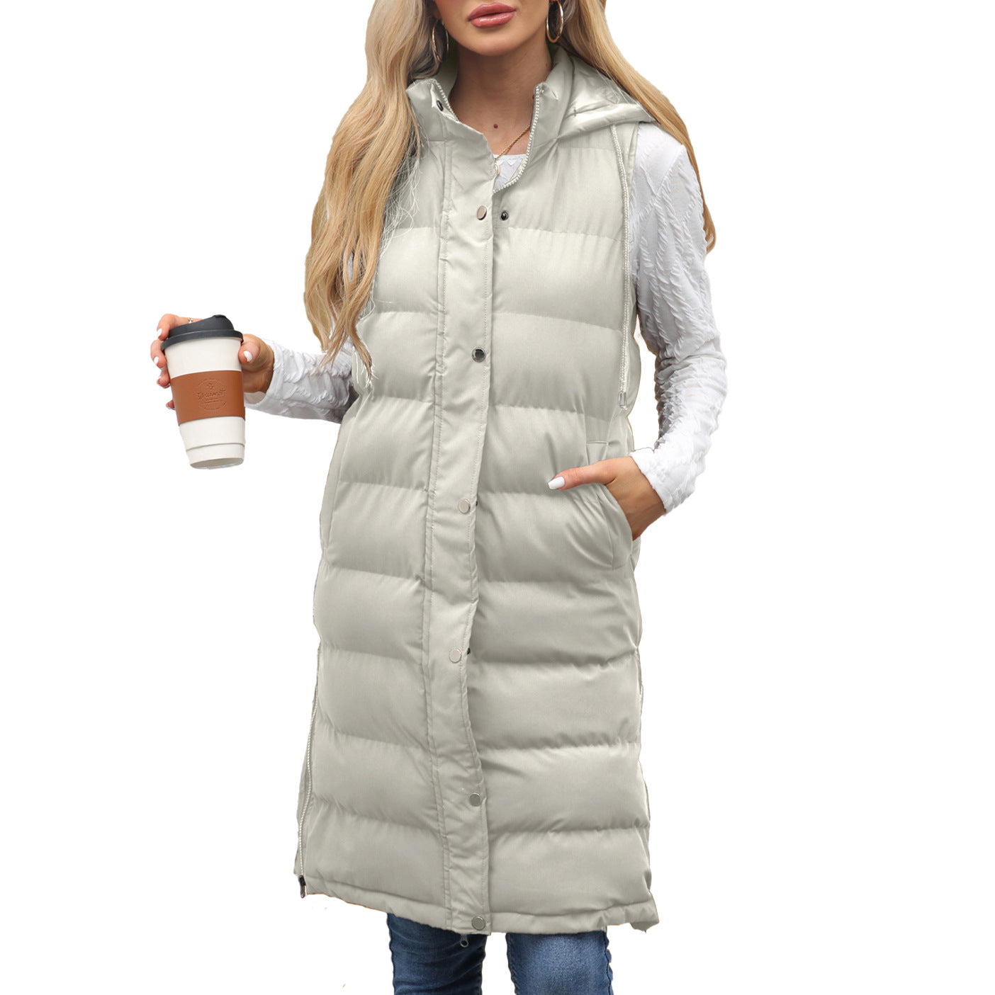 KUTSARA™ - Casual Sleeveless Hooded Long Vest