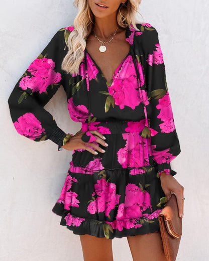 Zoe | Bold Floral Mini Dress for Vibrant Elegance