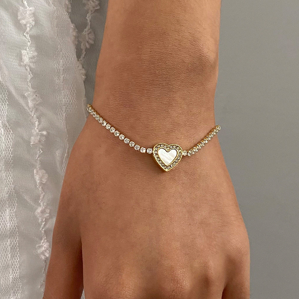 Rani Diamond Heart Tennisarmband