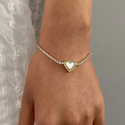 Rani Diamond Heart Tennisarmband