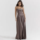 Ariana | Women's Elegant Maxi Dress - Silky Slim Fit - Spaghetti Straps
