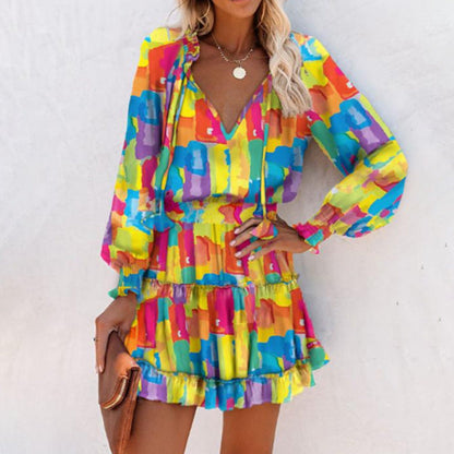 Zoe | Bold Floral Mini Dress for Vibrant Elegance
