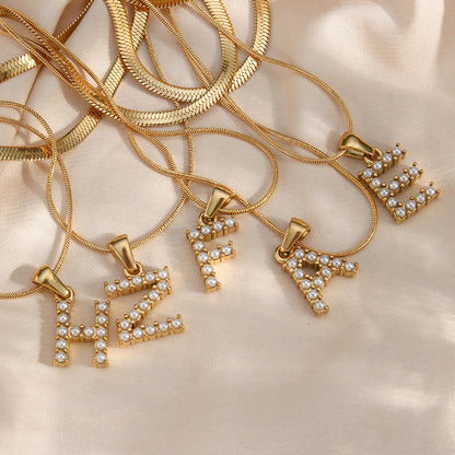 Lune gelaagde gouden initialen ketting