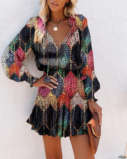 Zoe | Bold Floral Mini Dress for Vibrant Elegance