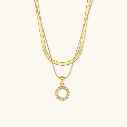 Lune gelaagde gouden initialen ketting