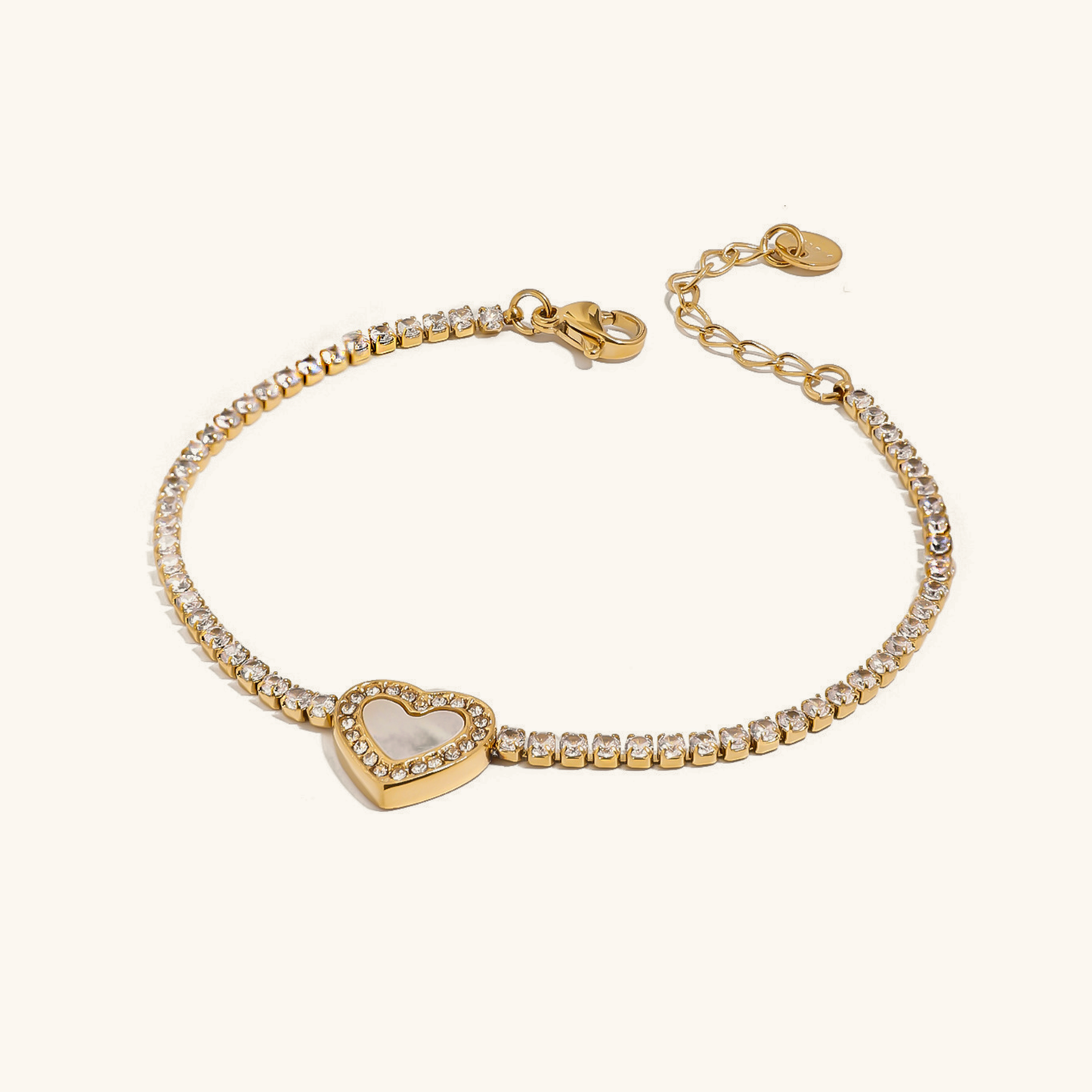 Rani Diamond Heart Tennisarmband