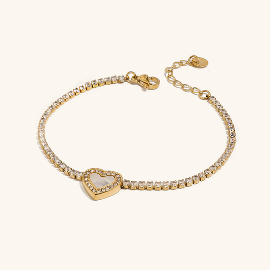 Rani Diamond Heart Tennisarmband