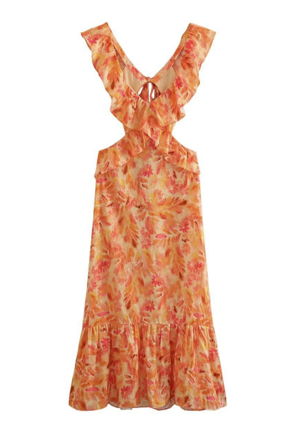 Amara | Elegant Summer Maxi Dress - Sleeveless with Ruffle Straps
