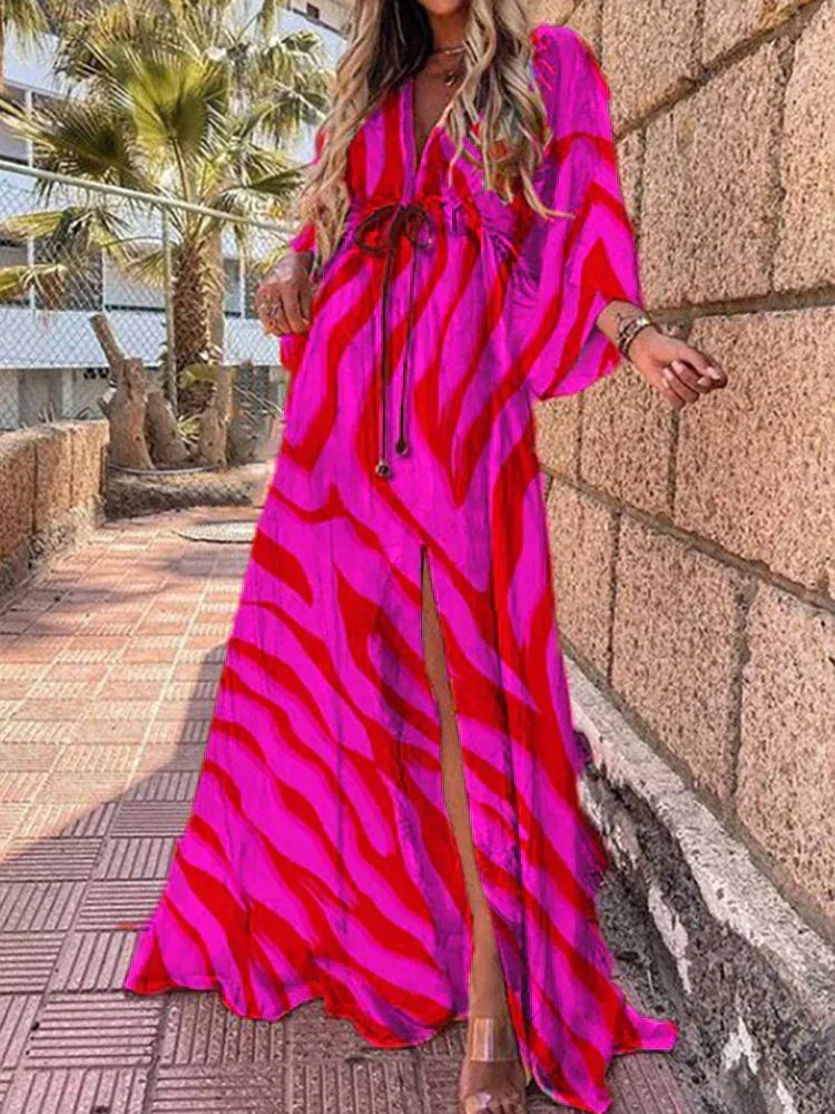 Marilyn | Colorful Maxi Dress with Graphic Print