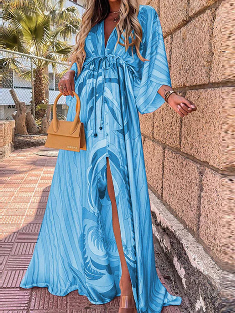 Marilyn | Colorful Maxi Dress with Graphic Print
