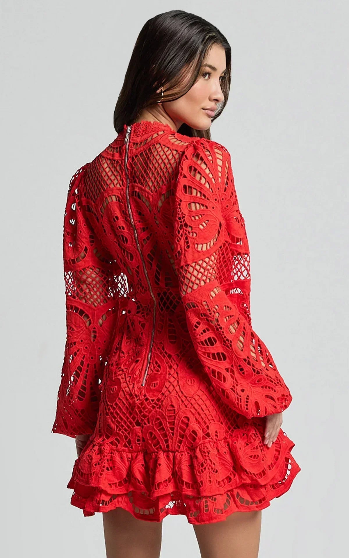 Esme | Elegant Stand Collar Mini Dress
