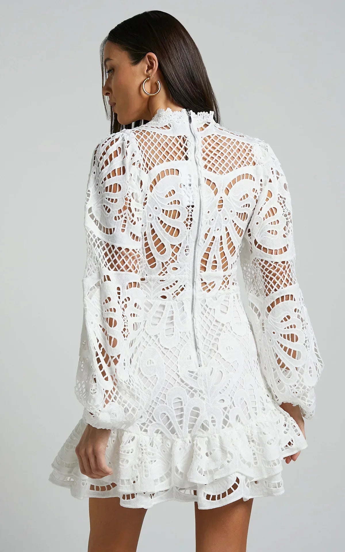Esme | Elegant Stand Collar Mini Dress