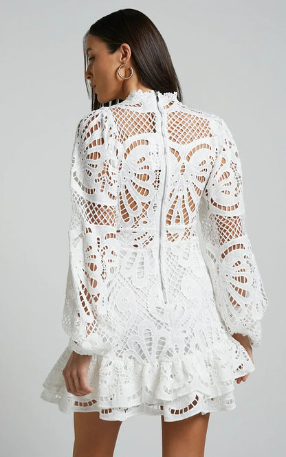 Esme | Elegant Stand Collar Mini Dress