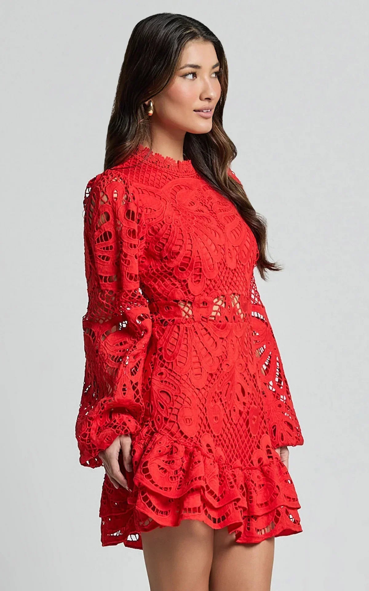 Esme | Elegant Stand Collar Mini Dress