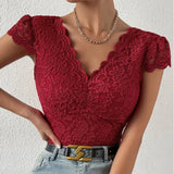 Verisse - Sheer Lace Bodysuit Lingerie