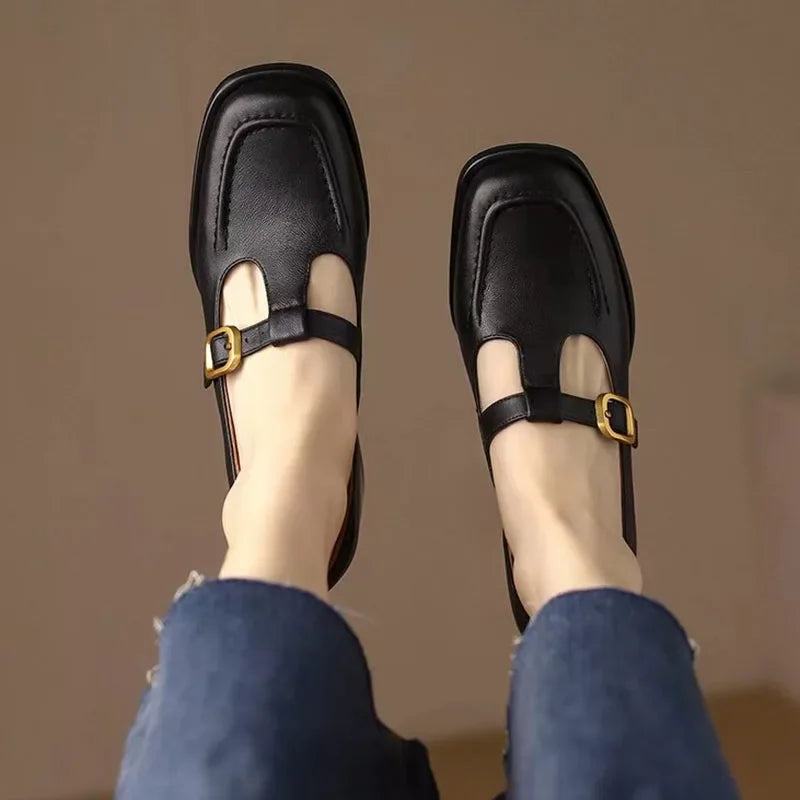 Selvana | Elegant T-Strap Shoes