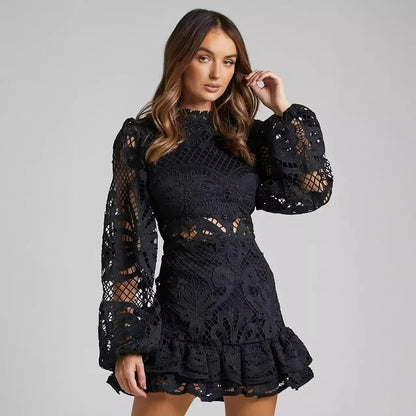 Esme | Elegant Stand Collar Mini Dress