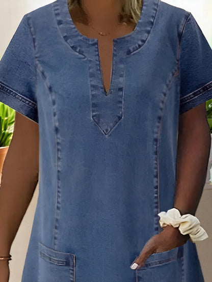 Savannah | Chic Soft Denim Midi Dress for Effortless Style
