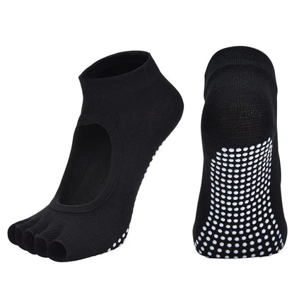 Women’s Five-Toe Pilates Socks Non-Slip Cotton