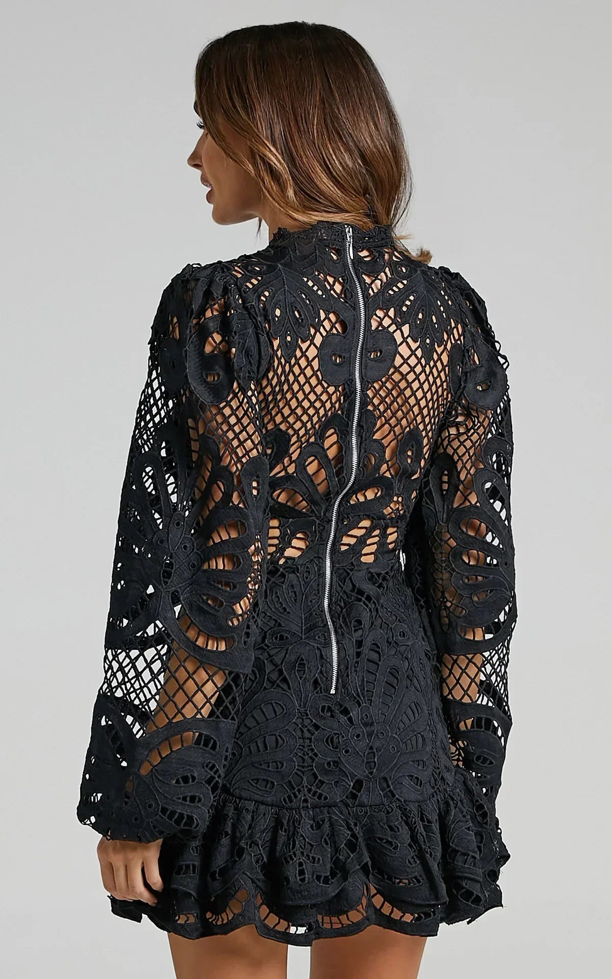 Esme | Elegant Stand Collar Mini Dress