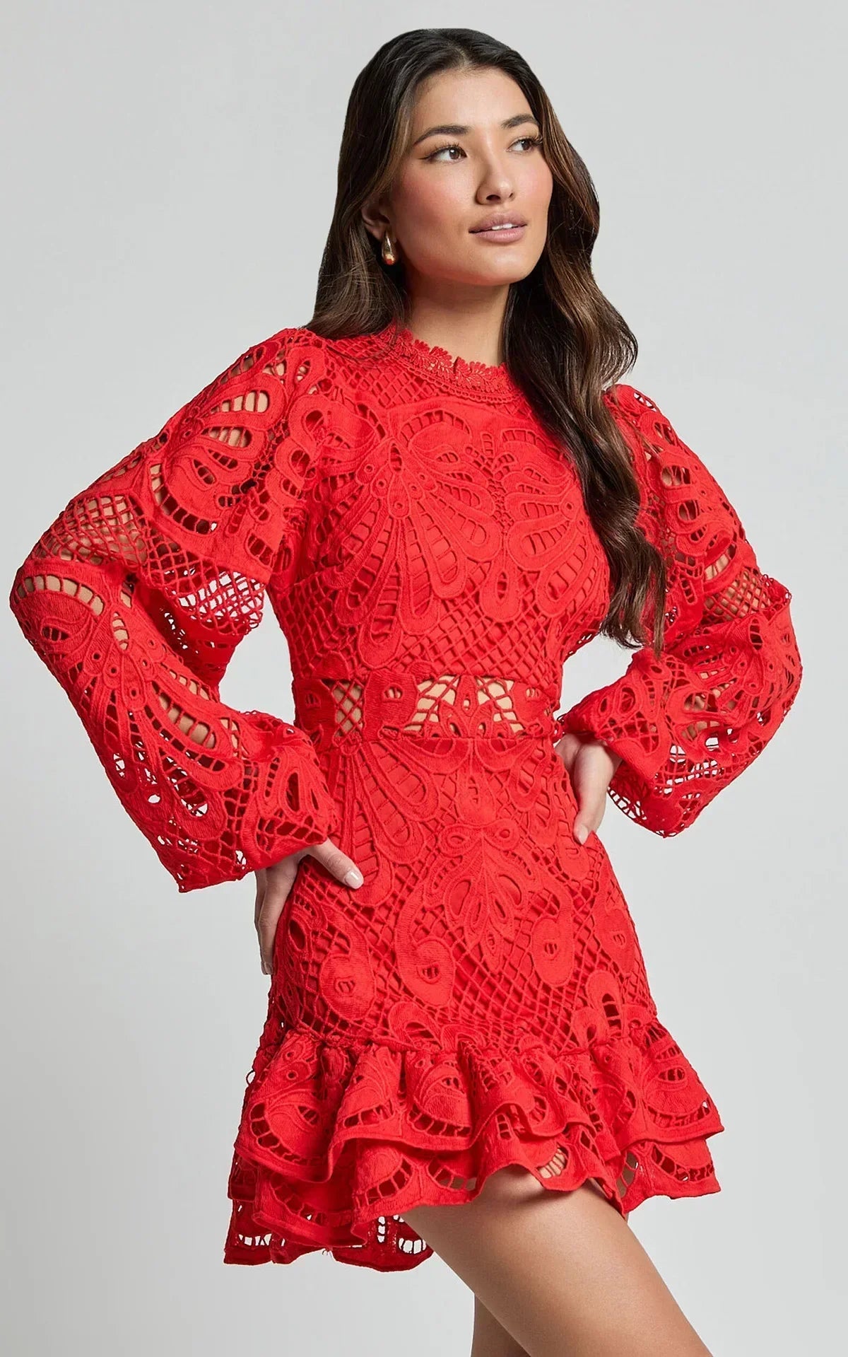 Esme | Elegant Stand Collar Mini Dress