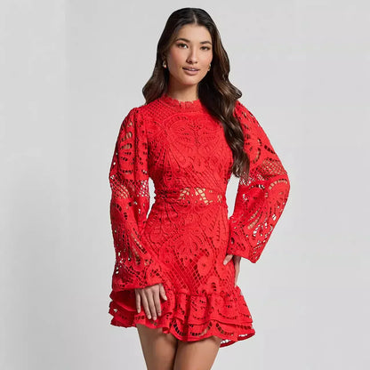 Esme | Elegant Stand Collar Mini Dress