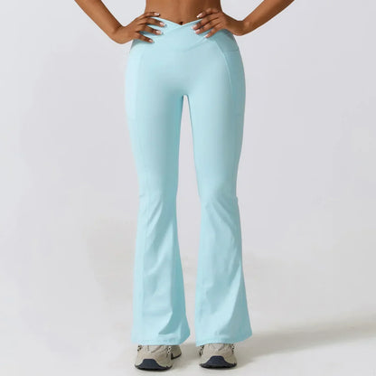 Women's High Waisted Flare Yoga Leggings - Sculpting Stretch