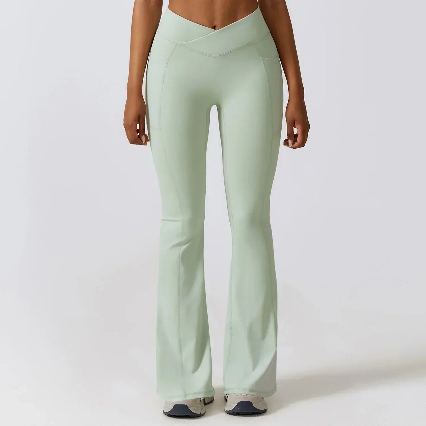 Women's High Waisted Flare Yoga Leggings - Sculpting Stretch