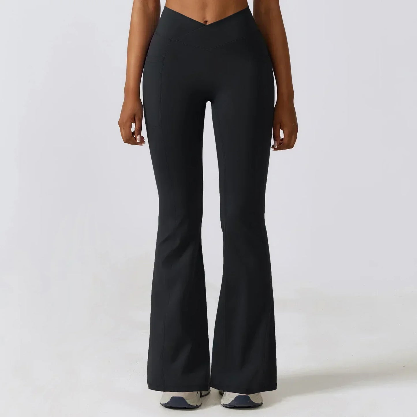 Women's High Waisted Flare Yoga Leggings - Sculpting Stretch