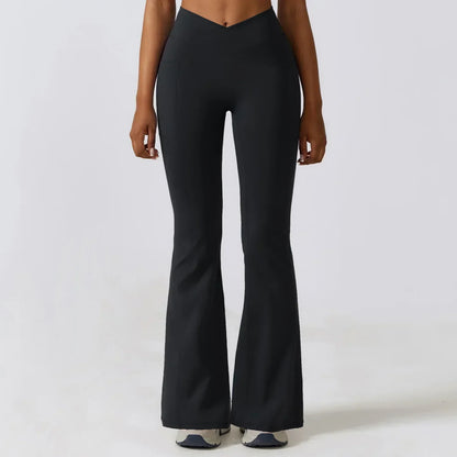 Women's High Waisted Flare Yoga Leggings - Sculpting Stretch