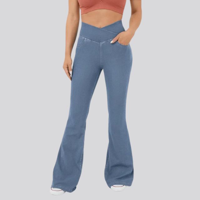 Women's High Waisted Flare Yoga Leggings - Sculpting Stretch