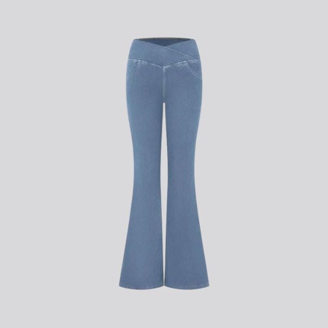 Women's High Waisted Flare Yoga Leggings - Sculpting Stretch