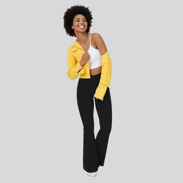 Women's High Waisted Flare Yoga Leggings - Sculpting Stretch