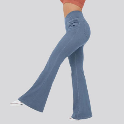 Women's High Waisted Flare Yoga Leggings - Sculpting Stretch