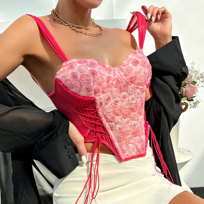 Lily - Pink Corset Top for Women Elegant Chic