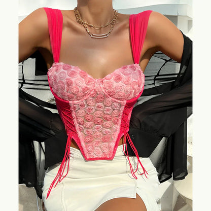 Lily - Pink Corset Top for Women Elegant Chic