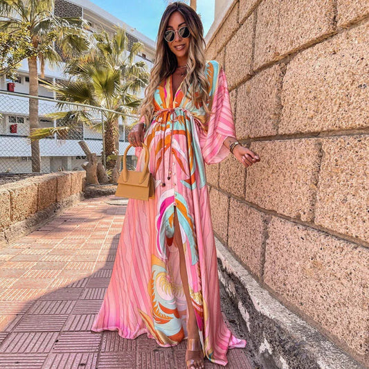Marilyn | Colorful Maxi Dress with Graphic Print