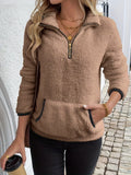 Helen | Women's Half-Zip Fleece Pullover Teddy Jumper