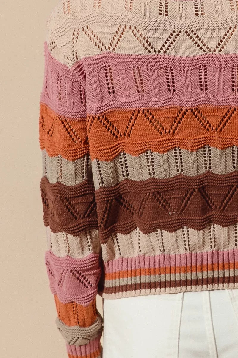 Jamie | Women's Striped Long Knit Sweater
