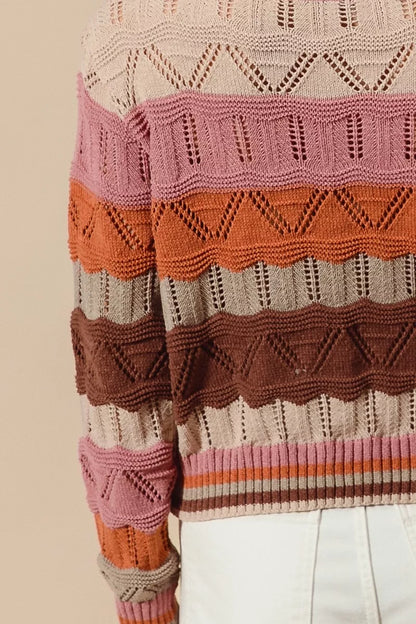 Jamie | Women's Striped Long Knit Sweater