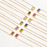 Baguette Birthstone Necklace