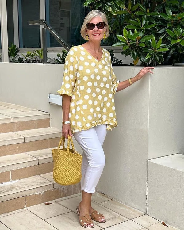 Dulce | Vintage Printed Top with Timeless Elegance for Women